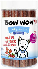 Акция на Лакомство для собак Bow wow мясные палочки из говядины и коллагена 12 см 370 г 20 шт. (BW252) от Stylus