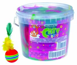 Акция на Игрушка для котов Tatrapet Caty Funny Мячик с перьями разноцветный 3-7 см 18 шт. ведро (584.87) от Stylus