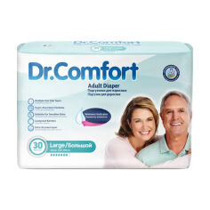 Акція на Підгузки для дорослих Dr.Comfort Adult Diaper Large розмір L (100-150 см), 30 шт від Eva