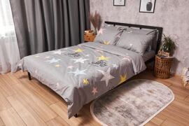 Акція на Комплект постільної білизни Moon&Star Бязь Gold Люкс Gray Stars Полуторний Євро 160х220 см наволочки 4х70х70 см (MS-820003034) від Rozetka