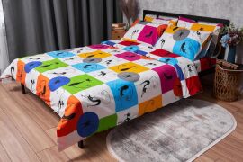 Акція на Комплект постільної білизни Moon&Star Бязь Gold Люкс Cat Brawlers King Size 220x240 см наволочки 2х40х60 см (MS-820003360) від Rozetka