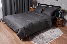 Акція на Комплект постільної білизни Moon&Star Satin Stripe Black King Size 220x240 см наволочки 2х70х70 см (MS-820003677) від Rozetka