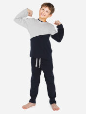 Акція на Дитяча піжама для хлопчика DoReMi 002-000282 110 см Сіра меланж від Rozetka