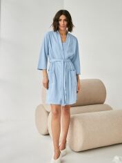 Акция на Халат жіночий великих розмірів BARWA garments 0317 XL Блакитний от Rozetka