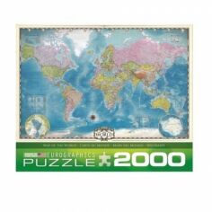 Акція на Пазл EuroGraphics "Карта Світу", 2000 елементів (8220-0557) від Y.UA