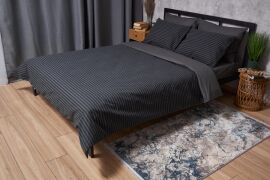 Акція на Комплект постільної білизни Moon&Star Бязь Gold Люкс Gray Stripe&Black Полуторний 143х210 см наволочки 2х40х60 см (MS-820002969) від Rozetka