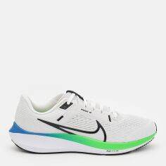 Акція на Чоловічі кросівки для бігу Nike Air Zoom Pegasus 40 DV3853-006 40.5 (7.5US) 25.5 см Platinum Tint/Black-White-Green Strike від Rozetka