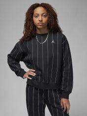 Акція на Світшот жіночий Nike Jordan Fleece Crew Stripe DX0357-010 M Чорний від Rozetka