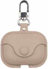 Акція на Чехол для наушников Fashion Leather Case Smile Beige for Apple AirPods Pro від Stylus