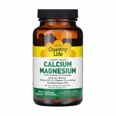Акція на Дієтична добавка мінерали та вітаміни в капсулах Country Life Calcium Magnesium with Vitamin D Кальцій, магній та вітамін D, 120 шт від Eva