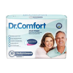 Акция на Підгузки для дорослих Dr.Comfort Adult Diaper Medium розмір M (85-125 см), 30 шт от Eva
