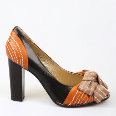 Акция на Жіночі туфлі зі шкіри Mallanee LN-0323-27-Combined 37 23.5 см Чорний/Коричневий от Rozetka