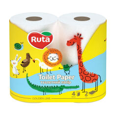 Акція на Туалетний папір Ruta Kids біла, 2-шаровий, 4 рулони від Eva