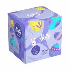 Акція на Косметичні серветки Chisto Softa Easter 2-шарові, 20*20 см, 100 шт від Eva