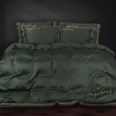 Акція на Простирадло на резинці MirSon євро 200x220+25 см Imperial Satin Emerald Сатин від Rozetka