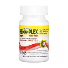 Акция на Дієтична добавка в міні-таблетках NaturesPlus Hema-Plex Iron with Essential Nutrients Залізо та поживні речовини для здоров'я еритроцитів, 60 шт от Eva
