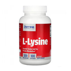 Акция на Дієтична добавка амінокислота в капсулах Jarrow Formulas L-Lysine L-Лізин 500 мг, 100 шт от Eva