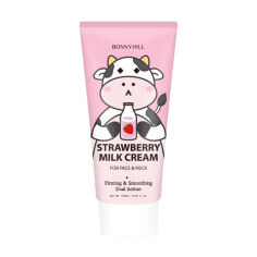 Акція на Крем для обличчя та шиї Bonnyhill Strawberry Milk Cream з екстрактом полуниці та молока, 170 мл від Eva