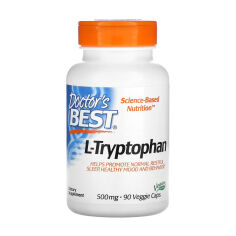 Акция на Дієтична добавка амінокислота в капсулах Doctor's Best L-Tryptophan With Tryptopure L-Триптофан, 500 мг, 90 шт от Eva