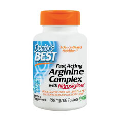 Акція на Дієтична добавка в таблетках Doctor's Best Fast Acting Arginine Complex with Nitrosigine Аргінін комплекс, 750 мг, 60 шт від Eva