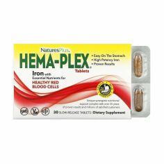 Акція на Дієтична добавка вітамінно-мінеральний комплекс в таблетках NaturesPlus Hema-Plex, 30 шт від Eva