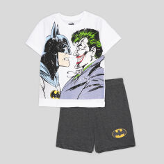 Акція на Дитяча літня піжама для хлопчика Disney Batman BAT-52-04-487-NI 128 см Біла/Сіра від Rozetka