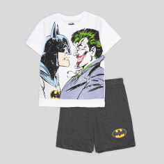 Акція на Дитяча літня піжама для хлопчика Disney Batman BAT-52-04-487-NI 98 см Білий/Сірий від Rozetka