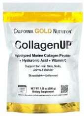 Акція на California Gold Nutrition, CollagenUP, Marine Hydrolyzed Collagen + Hyaluronic Acid + Vitamin C, Unflavored, 7.26 oz (206 g) (CGN01033) від Y.UA