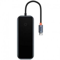 Акция на Baseus Adapter AcmeJoy USB-C to HDMI+2xUSB3.0+USB2.0+Type-C Pd Dark Grey (WKJZ010213) от Y.UA