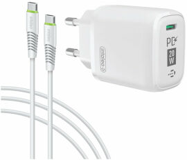 Акція на Intaleo Wall Charger USB-C 20W with USB-C Cable White (TCGQPD120T) від Stylus