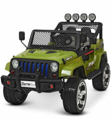 Акция на Детский электромобиль Джип Bambi Racer Jeep Wrangler, зеленый (M 3237EBLR-10) от Stylus