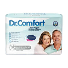 Акция на Підгузки для дорослих Dr.Comfort Adult Diaper Extra Large розмір XL (120-170 см) на липучках, 30 шт от Eva