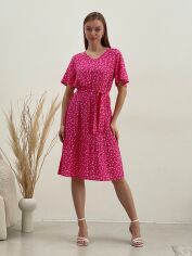 Акция на Плаття міді літнє жіноче Merlini Міскано 700001283 L-XL Рожеве от Rozetka