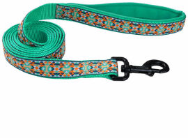 Акция на Поводок Coastal Ribbon Weave Leash для собак темно-бирюзовый с косточками 1.6 смx1.8 м от Stylus