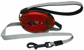 Акция на Поводок рулетка Flamingo Dogx2GO Belt Glassy L светоотражающая лента до 35 кг 2м красный (43852) от Stylus