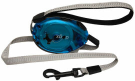 Акція на Поводок-рулетка Flamingo Dogx2GO Belt Glassy S для собак до 12 кг светоотражающая лента 2 м синий від Stylus