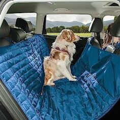 Акция на Накидка на заднее сиденье автомобиля Kurgo Heather Hammock для собак голубая 140х142 см (57836) от Stylus