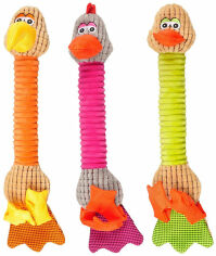 Акция на Мягкая игрушка для собак Flamingo Bird With Feet с пищалкой 10х13х48 см (54194) от Stylus