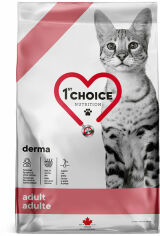 Акція на Сухой диетический корм 1st Choice Adult Derma для котов с рыбой 1.8 кг від Stylus