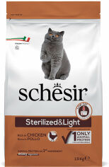 Акция на Сухой монопротеиновый корм Schesir Dry Cat Sterilized & Light для стерилизованных кошек, для кошек склонных к полноте 1.5 кг (54446) от Stylus