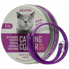 Акція на Успокаивающий ошейник Sentry Calming Collar Good Kitty с феромонами для котов фиолетовый 38 см від Stylus
