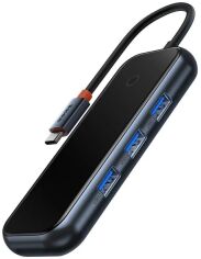 Акція на Baseus Adapter AcmeJoy USB-C to HDMI+2xUSB3.0+USB2.0+RJ45+Type-C Pd DarkGrey (WKJZ010313) від Stylus
