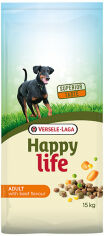 Акція на Сухий корм Happy Life Adult with Beef flavouring для собак всіх порід преміум 15 кг (311042) від Y.UA
