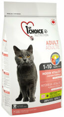 Акція на Сухий корм для дорослих котів 1st Choice Indoor Vitality Chicken зі смаком курки 2.72 кг від Y.UA