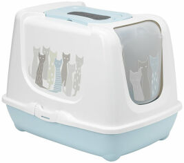 Акция на Туалет Moderna Trendy Cat Maasai для котів c вугільним фільтром і совком, 50x39x37 см блакитний (C235363BE) от Y.UA