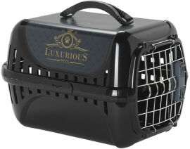 Акція на Перенесення для котів Moderna Trendy Runner Luxurious Pets c металевої дверцятами і замком IATA, 50x32.x34.5см, чорний від Y.UA