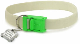 Акция на Світиться нашийник Davis FurEver Brite Safety Collar для собак білий 48x1.9 см розмір S от Y.UA