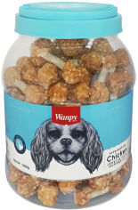 Акция на Ласощі для собак Wanpy Chicken Jerky & Rice Dumbells кістка-гантель з куркою та рисом 1 кг от Y.UA