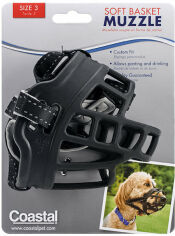 Акция на Намордник Coastal Soft Basket Muzzle силіконовий для собак р. 3 чорний (01365_BLK03) от Y.UA