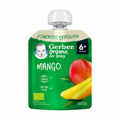 Акция на Дитяче фруктове пюре Gerber Organic Манго, від 6 місяців, 80 г (пауч) от Eva